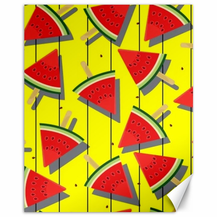 Yellow Watermelon Popsicle  Canvas 11  x 14 