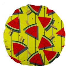 Yellow Watermelon Popsicle  Large 18  Premium Round Cushions by ConteMonfrey