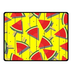 Yellow Watermelon Popsicle  Double Sided Fleece Blanket (small)  by ConteMonfrey