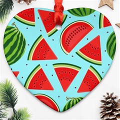 Blue Watermelon Ornament (heart) by ConteMonfrey