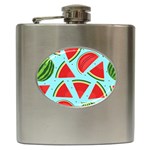 Blue Watermelon Hip Flask (6 oz) Front