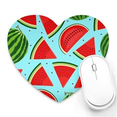 Blue Watermelon Heart Mousepad by ConteMonfrey