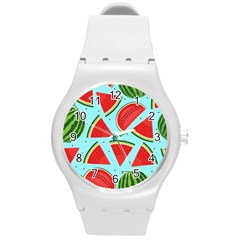 Blue Watermelon Round Plastic Sport Watch (m) by ConteMonfrey