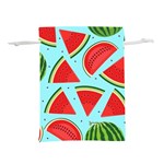 Blue Watermelon Lightweight Drawstring Pouch (L) Front