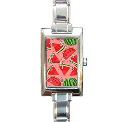 Red Watermelon  Rectangle Italian Charm Watch by ConteMonfrey