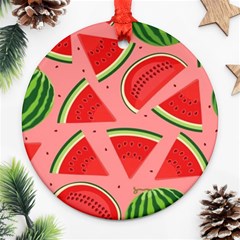 Red Watermelon  Ornament (round) by ConteMonfrey