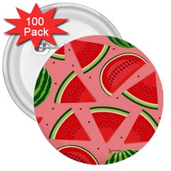 Red Watermelon  3  Buttons (100 Pack)  by ConteMonfrey