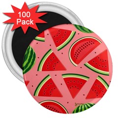 Red Watermelon  3  Magnets (100 Pack) by ConteMonfrey