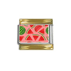 Red Watermelon  Gold Trim Italian Charm (9mm) by ConteMonfrey