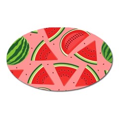 Red Watermelon  Oval Magnet by ConteMonfrey