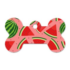 Red Watermelon  Dog Tag Bone (one Side) by ConteMonfrey