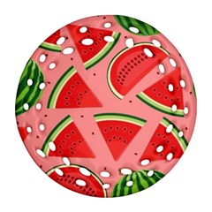 Red Watermelon  Ornament (round Filigree) by ConteMonfrey