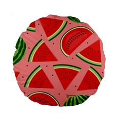 Red Watermelon  Standard 15  Premium Round Cushions by ConteMonfrey