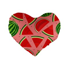 Red Watermelon  Standard 16  Premium Heart Shape Cushions by ConteMonfrey