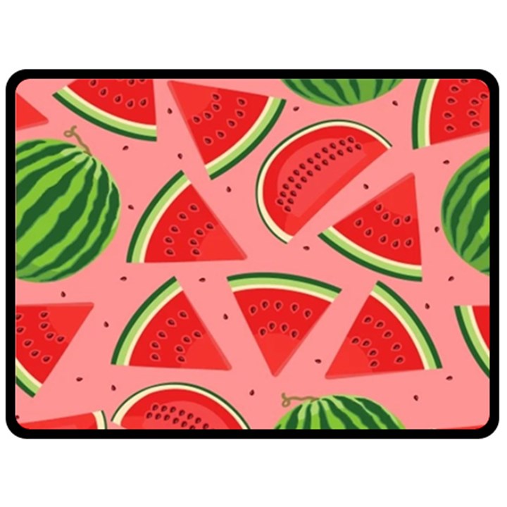 Red Watermelon  Double Sided Fleece Blanket (Large) 