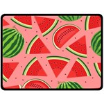 Red Watermelon  Double Sided Fleece Blanket (Large)  80 x60  Blanket Back