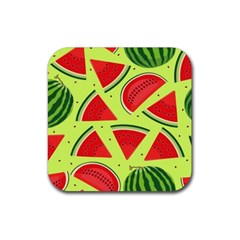 Pastel Watermelon   Rubber Coaster (square) by ConteMonfrey