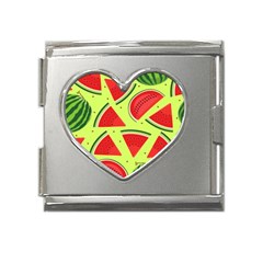 Pastel Watermelon   Mega Link Heart Italian Charm (18mm) by ConteMonfrey