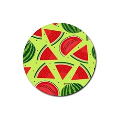 Pastel Watermelon   Rubber Coaster (round) by ConteMonfrey