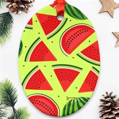 Pastel Watermelon   Oval Ornament (two Sides) by ConteMonfrey