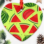 Pastel Watermelon   Heart Ornament (Two Sides) Front