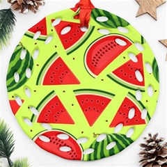 Pastel Watermelon   Ornament (round Filigree) by ConteMonfrey