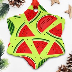 Pastel Watermelon   Snowflake Ornament (two Sides) by ConteMonfrey