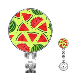 Pastel Watermelon   Stainless Steel Nurses Watch by ConteMonfrey