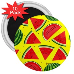 Yellow Watermelon   3  Magnets (10 Pack)  by ConteMonfrey