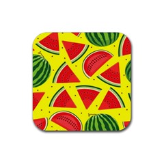 Yellow Watermelon   Rubber Coaster (square) by ConteMonfrey