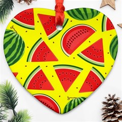 Yellow Watermelon   Heart Ornament (two Sides) by ConteMonfrey