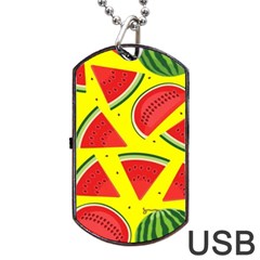 Yellow Watermelon   Dog Tag Usb Flash (one Side) by ConteMonfrey