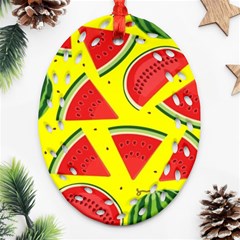 Yellow Watermelon   Ornament (oval Filigree) by ConteMonfrey