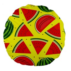 Yellow Watermelon   Large 18  Premium Round Cushions by ConteMonfrey