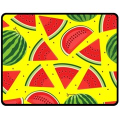 Yellow Watermelon   Double Sided Fleece Blanket (medium)  by ConteMonfrey