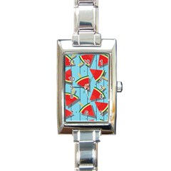 Blue Watermelon Popsicle  Rectangle Italian Charm Watch