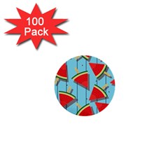 Blue Watermelon Popsicle  1  Mini Buttons (100 pack) 