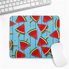 Blue Watermelon Popsicle  Large Mousepad by ConteMonfrey