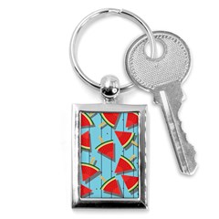 Blue Watermelon Popsicle  Key Chain (Rectangle)