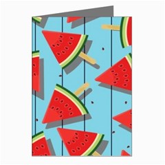 Blue Watermelon Popsicle  Greeting Cards (pkg Of 8) by ConteMonfrey