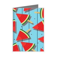 Blue Watermelon Popsicle  Mini Greeting Card by ConteMonfrey