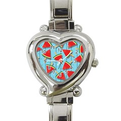 Blue Watermelon Popsicle  Heart Italian Charm Watch by ConteMonfrey