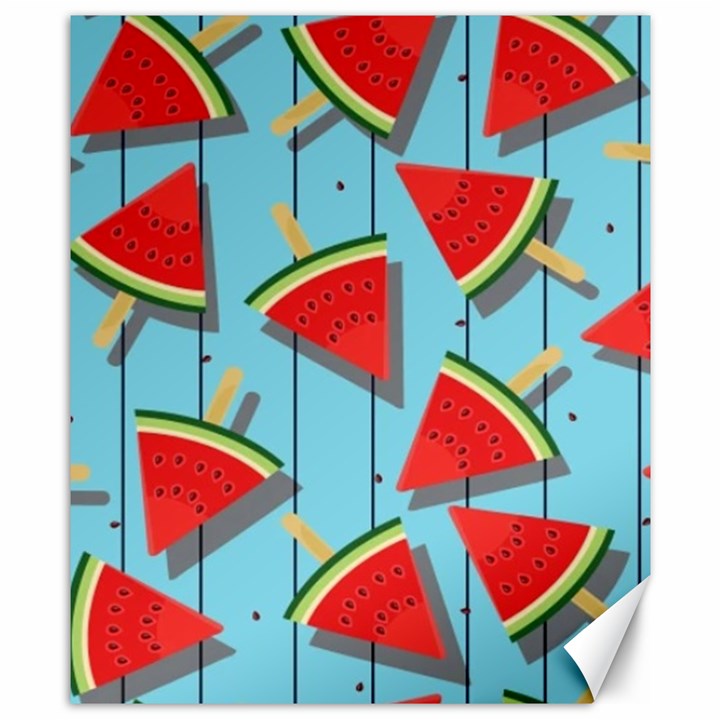 Blue Watermelon Popsicle  Canvas 8  x 10 