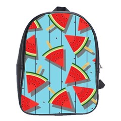 Blue Watermelon Popsicle  School Bag (Large)