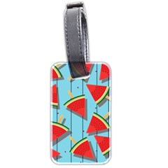 Blue Watermelon Popsicle  Luggage Tag (two Sides) by ConteMonfrey