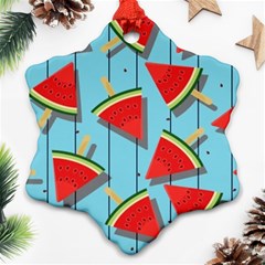 Blue Watermelon Popsicle  Ornament (Snowflake)