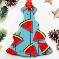 Blue Watermelon Popsicle  Christmas Tree Ornament (two Sides) by ConteMonfrey