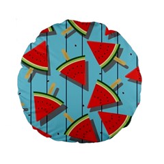 Blue Watermelon Popsicle  Standard 15  Premium Round Cushions