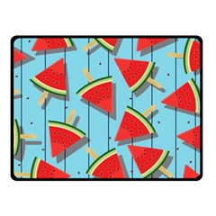 Blue Watermelon Popsicle  Double Sided Fleece Blanket (Small) 