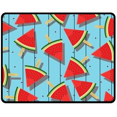 Blue Watermelon Popsicle  Double Sided Fleece Blanket (Medium) 